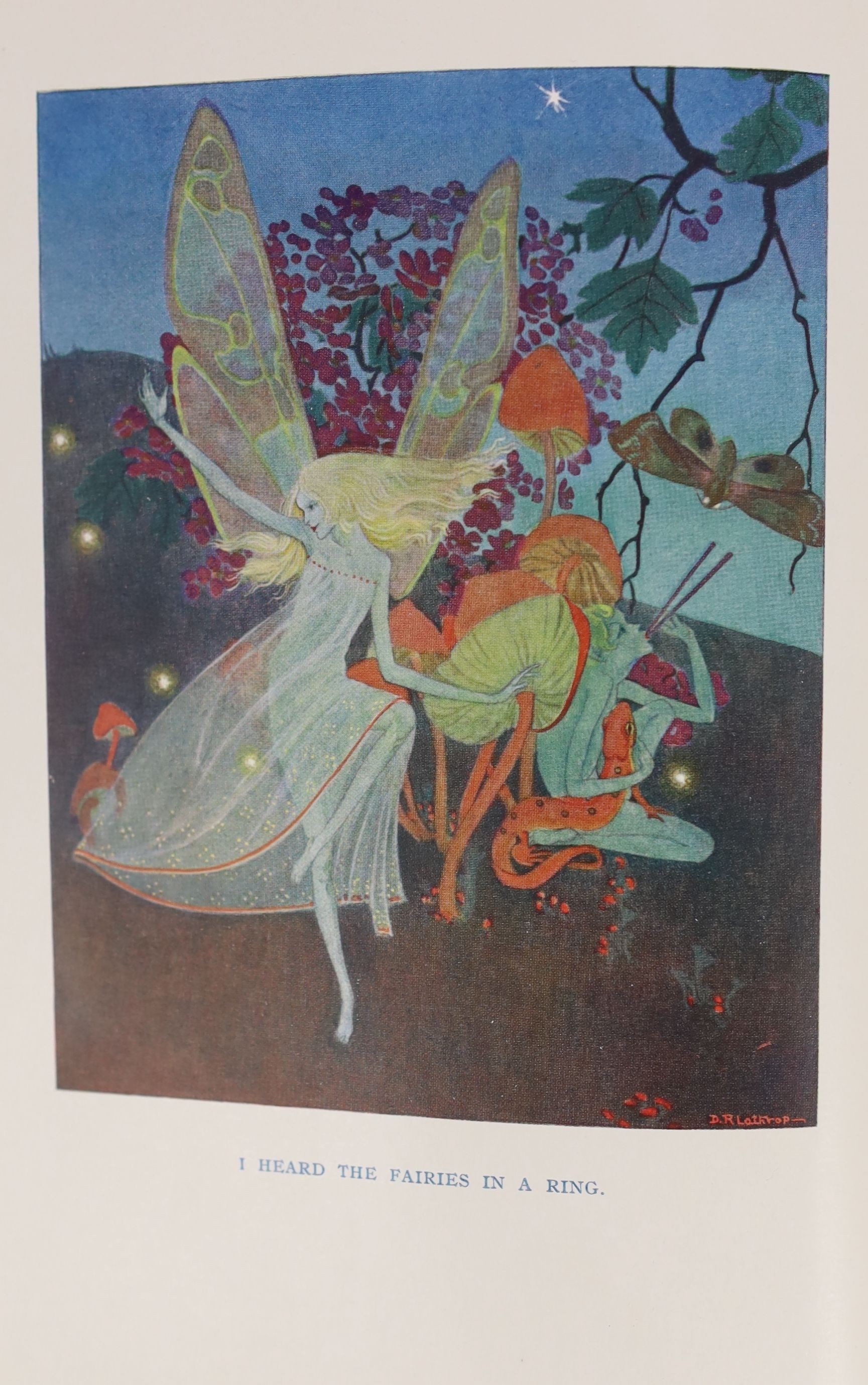 De la Mare, Walter - Down-Adown-Derry, one of 325, signed by the author, illustrated by Dorothy Lathrop, 4to, original vellum gilt, with 3 coloured plates, London, 1922